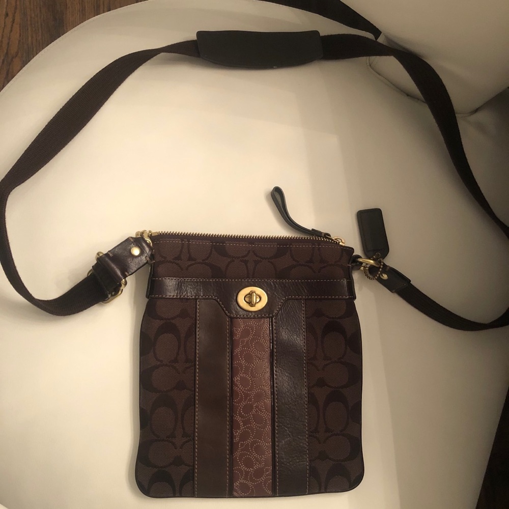 Coach brown crossbody purse